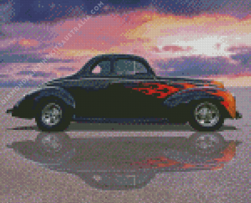 Black Luxury Hotrod Diamond Painting