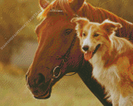 Cute Horse Dog Diamond Painting