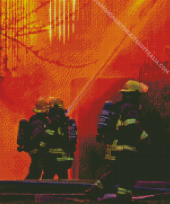 Fireman Fighting Fire Diamond Painting