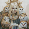 Lady With Owl Diamond Painting