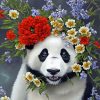 Panda with Flowers Diamond Painting