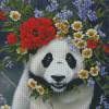 Panda with Flowers Diamond Painting