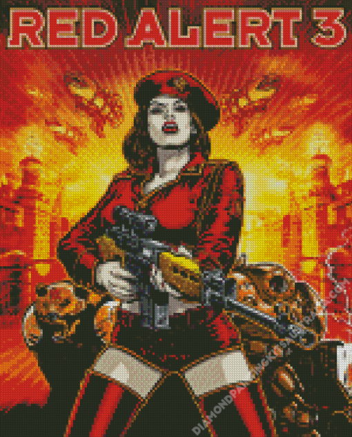 Red Alert Video Game Diamond Painting