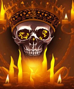 Skull in Golden Crown Diamond Painting