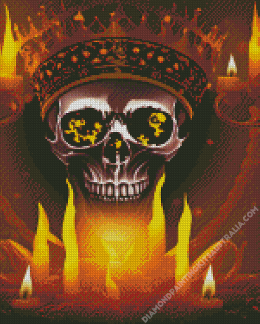 Skull in Golden Crown Diamond Painting