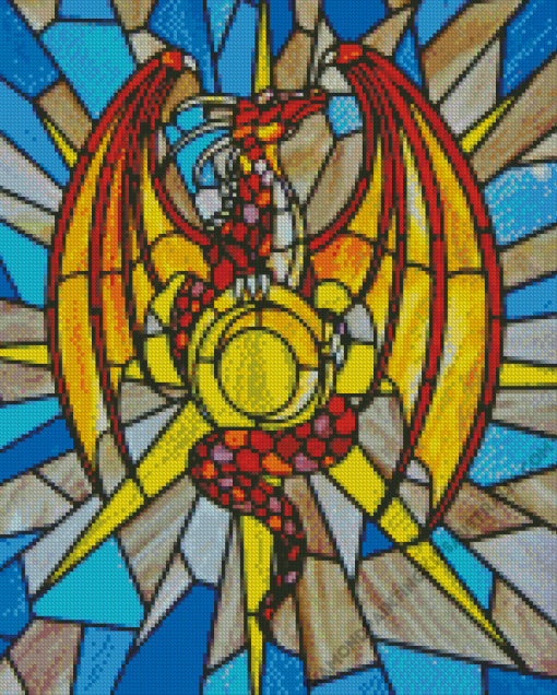 Stained Glass Dragon Diamond Painting