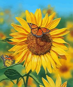 Sunflower Butterflies Diamond Painting