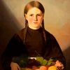 A Girl With Basket Of Fruits Diamond Painting