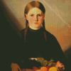 A Girl With Basket Of Fruits Diamond Painting