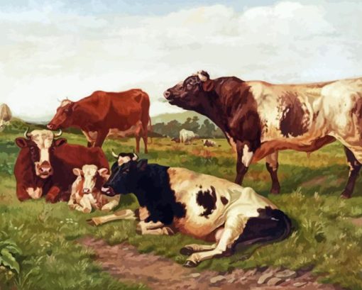 Ayrshire Cattle In Farm Diamond Painting