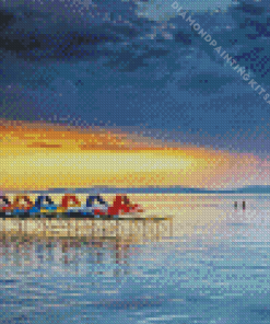 Balaton Lake At Sunset Diamond Painting