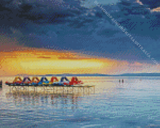 Balaton Lake At Sunset Diamond Painting