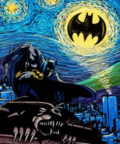 Batman Starry Night Diamond Painting