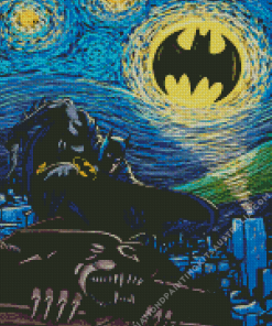 Batman Starry Night Diamond Painting