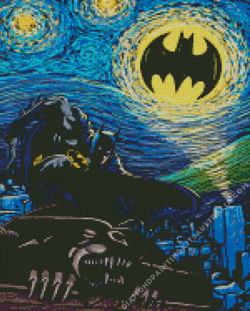 Batman Starry Night Diamond Painting