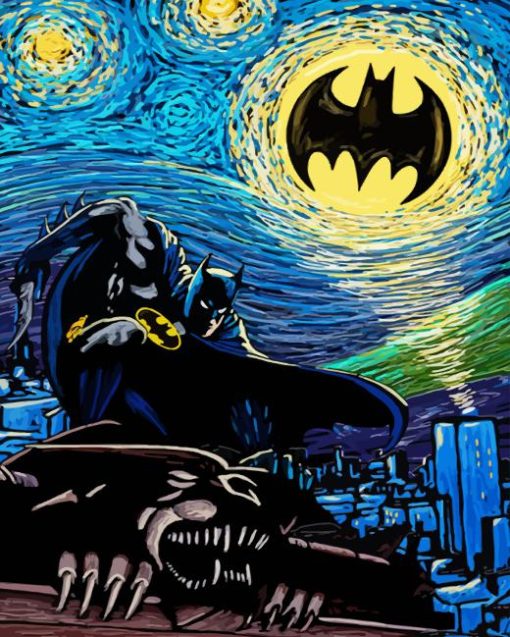 Batman Starry Night Diamond Painting