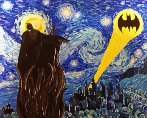 Batman Starry Night Art Diamond Painting