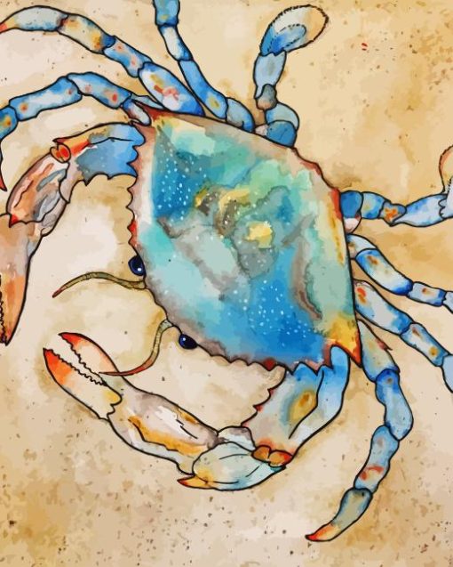 Blue Crab On Sand Diamond Painting