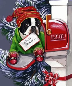 Boston Terrier In Mailbox Diamond Painting