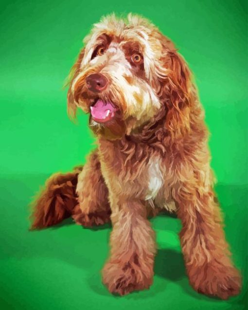 Brown Otterhound Dog Diamond Painting