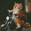 Cat On Motorcycle Diamond Painting