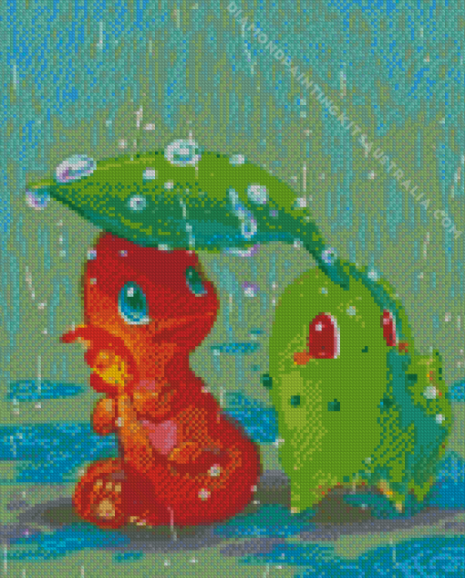 Charmander And Germignon Diamond Painting