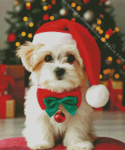 Christmas Puppy Diamond Painting