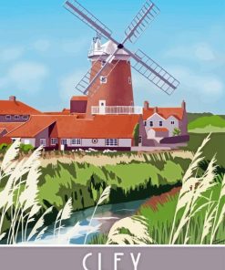 Cley Windmill Poster Diamond Painting
