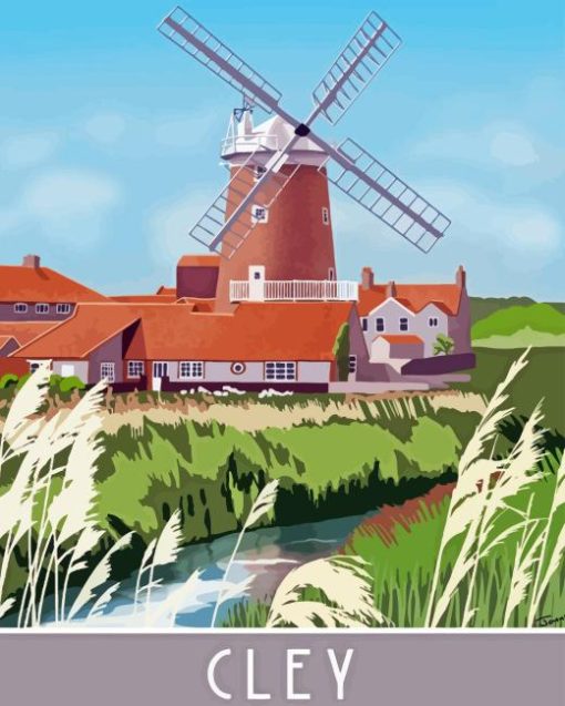 Cley Windmill Poster Diamond Painting