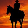 Cowboy Silhouette At Sunset Diamond Painting