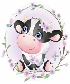 Cute Baby Cow Diamond Painting