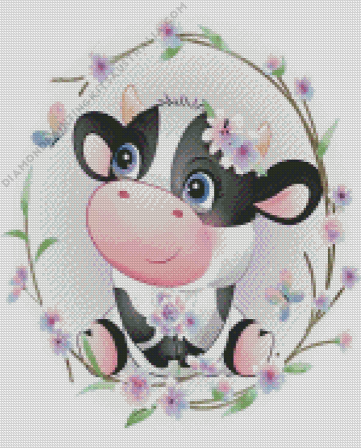 Cute Baby Cow Diamond Painting