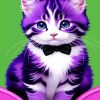 Cute Purple Cat Diamond Painting