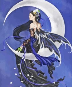 Dark Fairy Sitting On Moon Diamond Painting