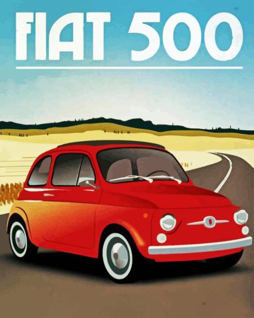 Fiat 500 Poster Diamond Painting