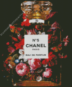 Floral Chanel Bottle Diamond Painting