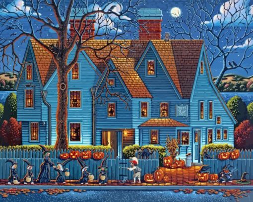 Folk Art Houses Diamond Painting