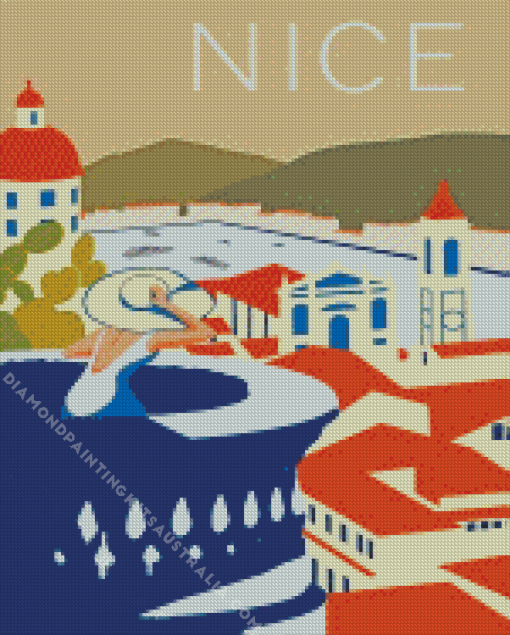 France Nice Poster Diamond Painting