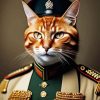 Ginger Cat In Uniform Diamond Painting