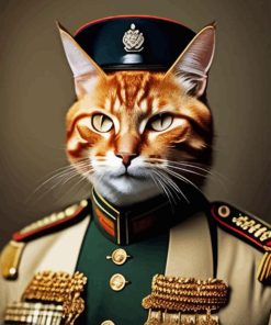 Ginger Cat In Uniform Diamond Painting