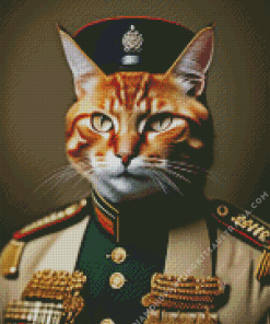 Ginger Cat In Uniform Diamond Painting