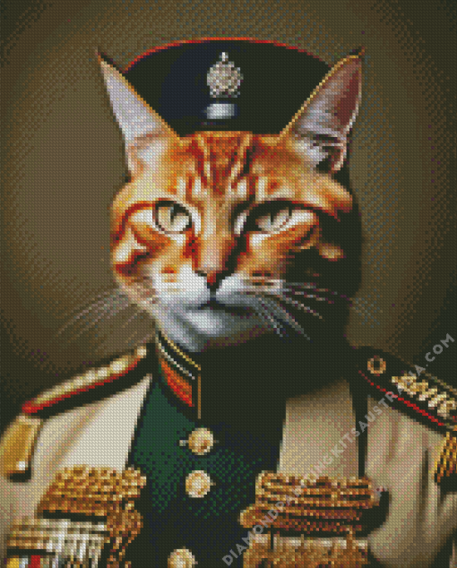 Ginger Cat In Uniform Diamond Painting