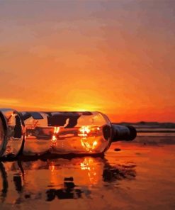 Glass Bottle On Beach Diamond Painting