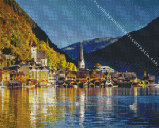 Hallstatt Lake In Austria Diamond Painting