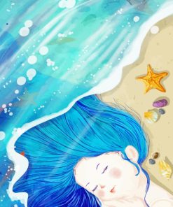 Illustration Sea Girl Diamond Painting