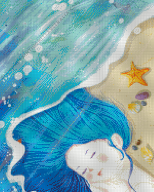 Illustration Sea Girl Diamond Painting