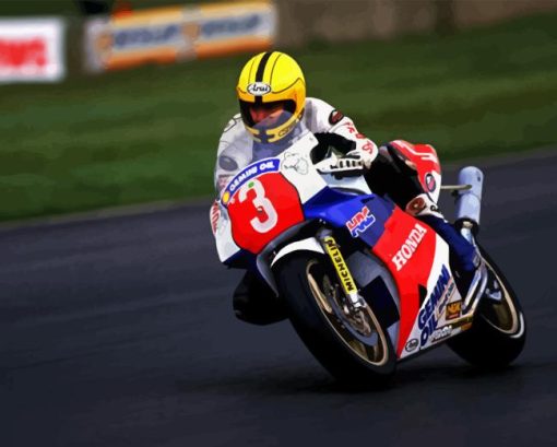 Joey Dunlop Motorcycle Racer Diamond Painting