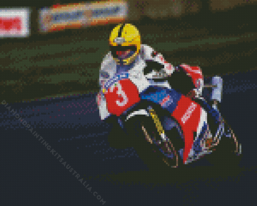 Joey Dunlop Motorcycle Racer Diamond Painting