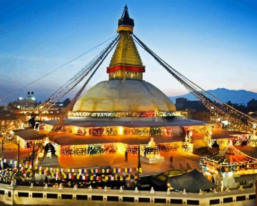 Kathmandu Stupas Diamond Painting