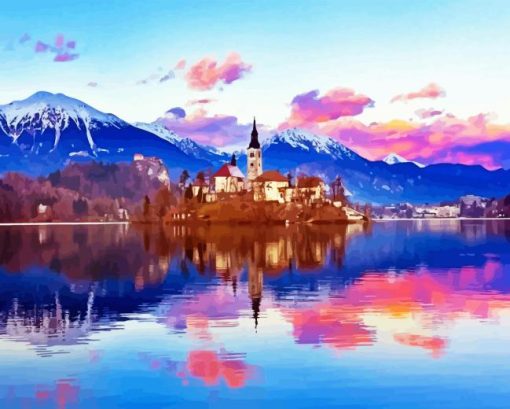 Lake Bled In Slovenia Diamond Painting